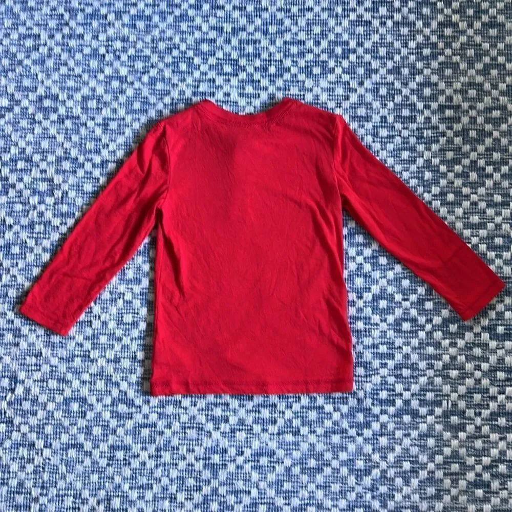Cat & Jack Kid’s 3T 3-button Red Long Sleeve Henley Shirt
